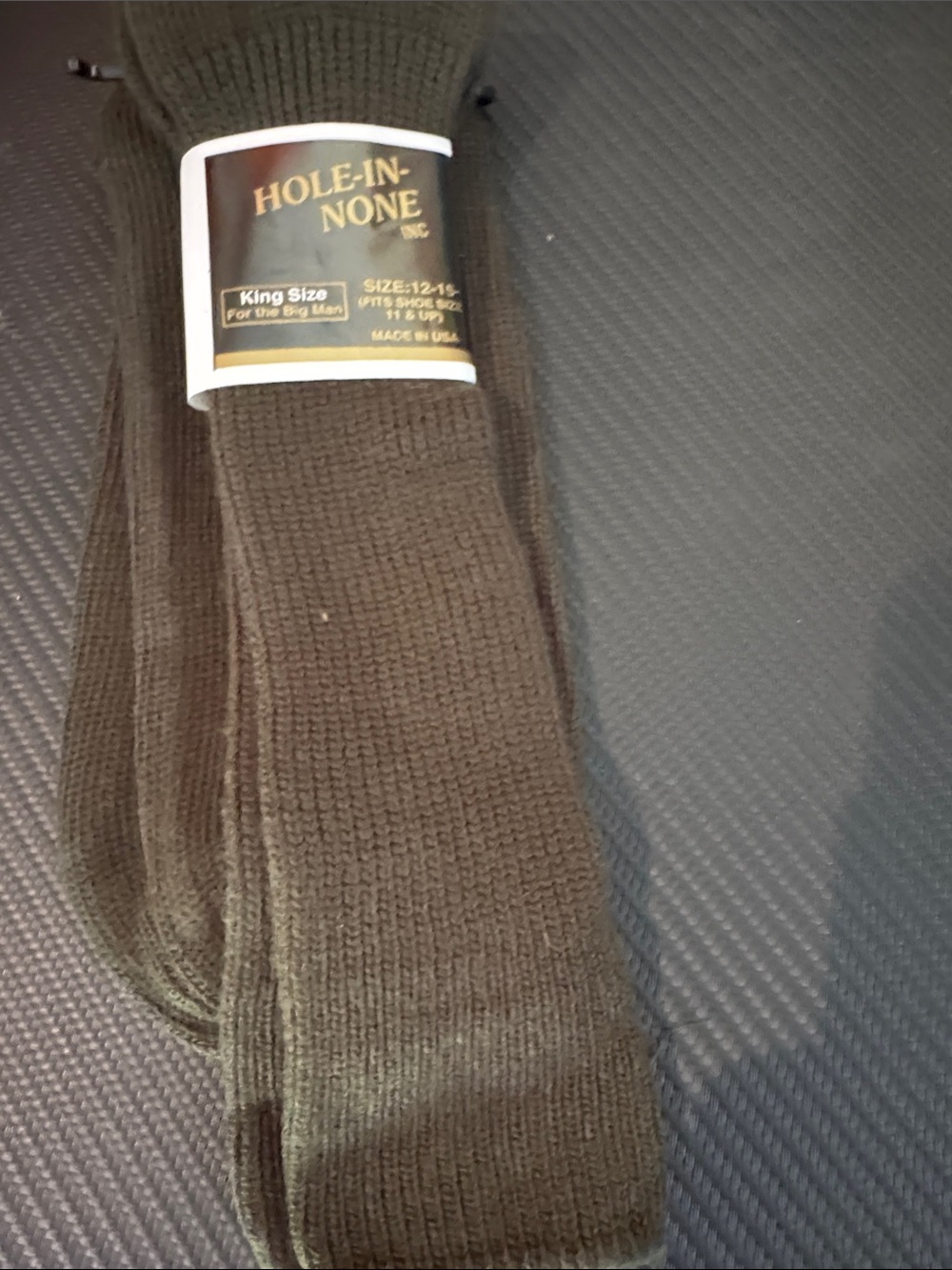 Source Unknown HOLE-IN-NONE Brown King Size Socks